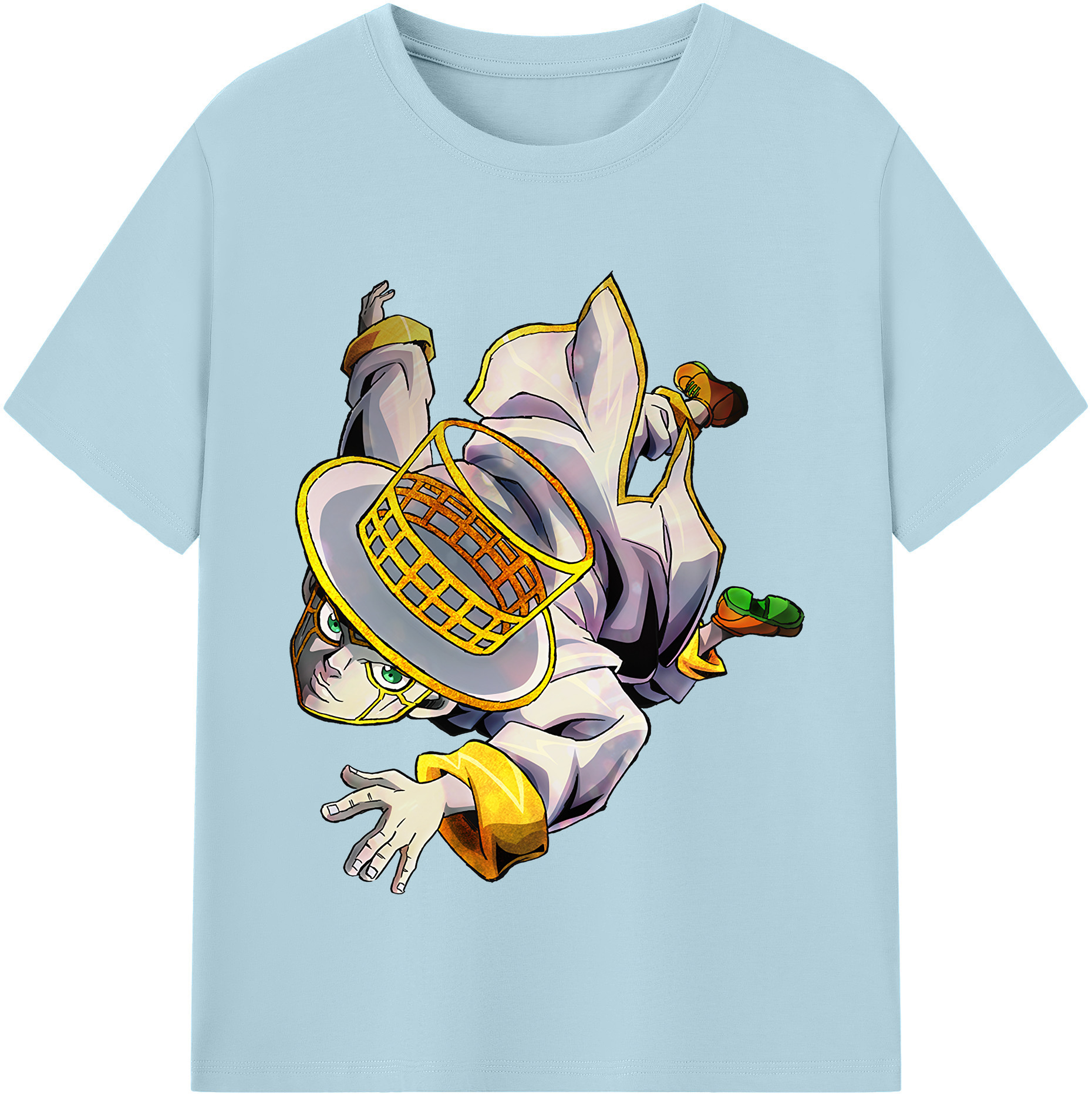 （画像用） ジョジョの奇妙な冒険 岸辺 露伴（きしべ ろはん） JoJo's Bizarre Adventure Rohan Kishibe 綿100％半袖Tシャツ（フロントプリント）